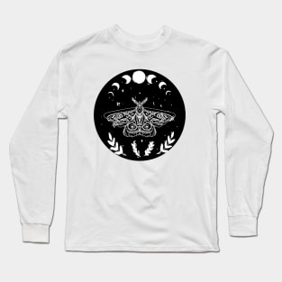 moth night moonphase vegetation plants Long Sleeve T-Shirt